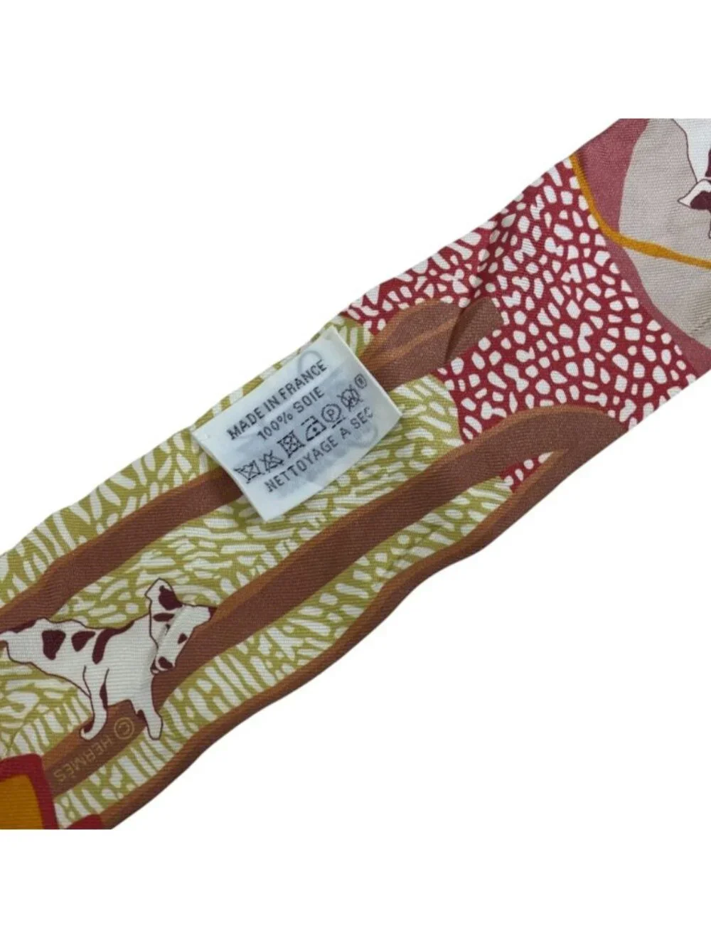 Hermes Scarf Ribbon Twilly en Liberte Silk Pink
